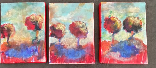 Tryptique acrylique sur - , toile