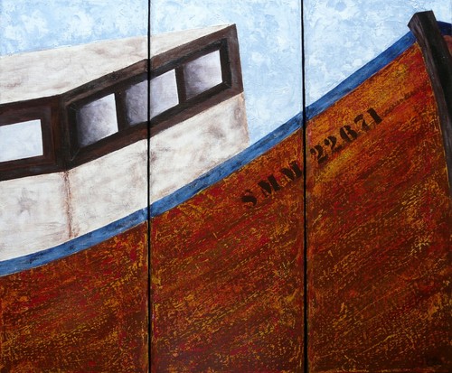 Tableau tryptique huile - tableau, l’huile